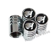 Колпачки на ниппель Шкода (черн.фон, цилиндр) комплект 4шт CAP.skoda.Rnd.bk