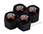 Колпачки на ниппель Ниссан GtR (шестигр. черн) комплект 4шт CAP.Nissan.HexB.GTR