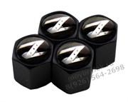Колпачки на ниппель Ниссан Z (черн.фон, шестигр.-черн) комплект 4шт CAP.Nissan.HexB.Z.bk