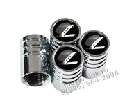 Колпачки на ниппель Ниссан Z (черн.фон, цилиндр) комплект 4шт CAP.Nissan.Rnd.Z.bk
