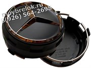Колпачки в диск Мерседес AMG (75 мм) бочки черные/ (кат.A00040009009283) WHL.Mercedes.AMG.BG.bk