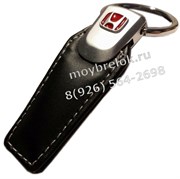 Брелок Хонда для ключей кожаный (q-type), выпуклая эмблема K.Qt.honda.rd