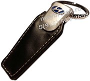 Брелок Хендэ для ключей кожаный (q-type), выпуклая эмблема K.Qt.hyundai.bu