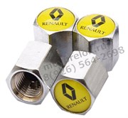 Колпачки на ниппель Рено (желт, шестигр.-хром) комплект 4шт CAP.Renault.Hex.yel