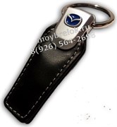 Брелок Мазда для ключей кожаный (q-type), выпуклая эмблема K.Qt.mazda.bu