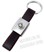 Брелок Шкода для ключей кожаный ремешок (rm) K.RM.Skoda