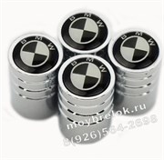 Колпачки на ниппель БМВ (черн.фон, цилиндр) комплект 4шт CAP.BMW.Rnd.bk