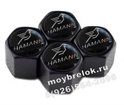 Колпачки на ниппель Хаманн (черн.фон, шестигр.-черн) комплект 4шт CAP.Hamann.HexB.bk