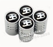 Колпачки на ниппель Бугатти (черн.фон, цилиндр) комплект 4шт CAP.Bugatti.Rnd.bk