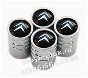 Колпачки на ниппель Ситроен (черн.фон, цилиндр) комплект 4шт CAP.citroen.Rnd.bk