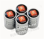 Колпачки на ниппель Ситроен (красн, цилиндр) комплект 4шт CAP.citroen.Rnd.red
