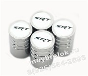 Колпачки на ниппель SRT Jeep | Chrysler | Dodge (бел.фон, цилиндр) комплект 4шт CAP.SRT.Rnd.wh