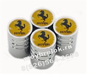 Колпачки на ниппель Феррари (желт, цилиндр) комплект 4шт CAP.ferrari.Rnd.yel