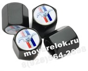 Колпачки на ниппель Форд Mustang (шестигр. черн) комплект 4шт CAP.ford.HexB.Mustang