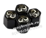 Колпачки на ниппель Инфинити (черн.фон, шестигр.-черн) комплект 4шт CAP.infiniti.HexB.bk