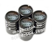 Колпачки на ниппель Ягуар (бел.фон, цилиндр) комплект 4шт CAP.jaguar.Rnd.wh