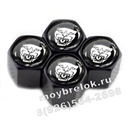 Колпачки на ниппель Ягуар (шестигр. черн) комплект 4шт CAP.jaguar.HexB.face