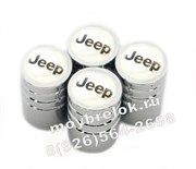 Колпачки на ниппель Джип (бел.фон, цилиндр) комплект 4шт CAP.jeep.Rnd.wh
