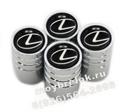 Колпачки на ниппель Лексус (черн.фон, цилиндр) комплект 4шт CAP.lexus.Rnd.bk