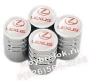 Колпачки на ниппель Лексус (бел.фон, цилиндр) комплект 4шт CAP.lexus.Rnd.wh
