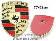 Эмблема Порше 77х58 мм (1 шпилька) EM.Porsche.1nog
