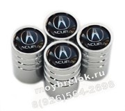 Колпачки на ниппель Акура (черн.фон, цилиндр) комплект 4шт CAP.Acura.Rnd.bk