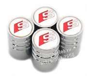 Колпачки на ниппель Ауди S (бел.фон, цилиндр) комплект 4шт CAP.Audi.Rnd.S.wh