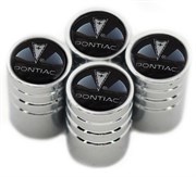 Колпачки на ниппель Понтиак (черн.фон, цилиндр) комплект 4шт CAP.Pontiac.Rnd.bk