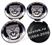 Колпачки в диск Ягуар (59/50 мм) черные дорестайл / (кат.8W93-1A096-AB) WHL.Jaguar.59-50.bk
