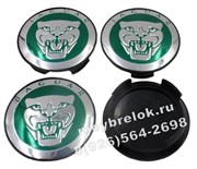 Колпачки в диск Ягуар (59/50 мм) зеленые oldschool / (кат.AW9M-1A096-AA) WHL.Jaguar.59-50.green