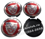 Колпачки в диск Ягуар (59/50 мм) красные рестайл с 2014 / (кат.PA6-M20-GF10) WHL.Jaguar.59-50.red