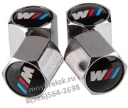 Колпачки на ниппель БМВ M performance (шестигр.-хром) комплект 4шт CAP.BMW.Hex.M