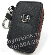Ключница Хонда черная с красной строчкой на застежке на молнии CAS.IN.honda.b-r