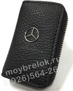 Ключница Мерседес черная, фактурная на молнии CAS.IN.Mercedes.bk2
