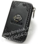 Ключница Ниссан черная на молнии CAS.IN.nissan.bk