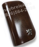 Ключница Пежо коричневая на молнии CAS.IN.peugeot.brw