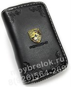 Ключница Порше черная на молнии CAS.IN.porsche.bk