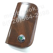 Ключница Шкода коричневая на молнии CAS.IN.skoda.brw