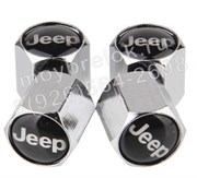 Колпачки на ниппель Джип (черн.фон, шестигр.-хром) комплект 4шт CAP.jeep.Hex.bk