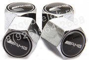 Колпачки на ниппель Мерседес AMG (шестигр.-хром) комплект 4шт CAP.Mercedes.Hex.AMG