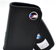 Кожаный поворотный чехол БМВ M power (ключ рестайл 1 ушко) CAS.scrw.bmw.BG.bk.M