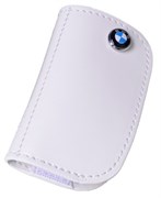 Кожаный поворотный чехол БМВ (ключ рестайл 1 ушко) CAS.scrw.bmw.BG.wh