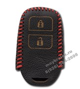 Чехол для смарт ключа Хонда кожаный 2 кнопки, красный CAS.K2.Honda-sq.2k.red