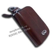 Ключница Инфинити коричневая на молнии CAS.IN.infiniti.brw