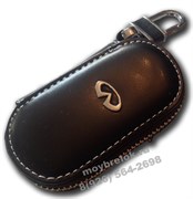 Ключница Инфинити черная овальная на молнии CAS.IN.infiniti.bk.rnd