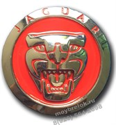 Эмблема Ягуар (70мм) решетки радиатора (3М скотч), (красн.) EM.jaguar.grill.70.rd