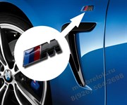 Эмблема БМВ M performance на крыло, (черная) em.bmw.fender.m.bk