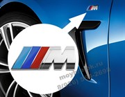 Эмблема БМВ M performance на крыло, (хром) em.bmw.fender.m.chr