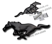 Эмблема Форд Mustang решетка радиатора (металл, черн) 15см от хвоста до носа EM.Ford.Mustang.grill.met.bk