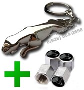 Набор Ягуар : брелок + ниппеля на диски set.jaguar.key+cap